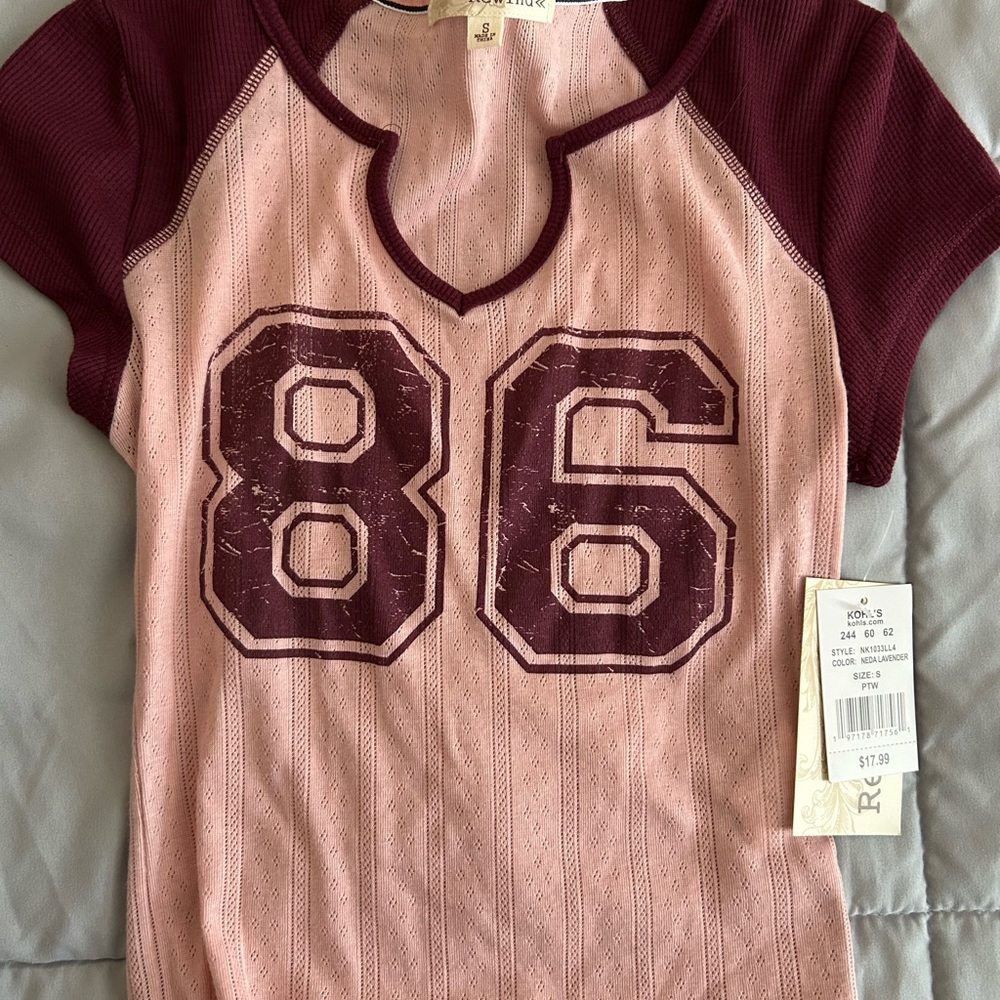 Pink and Maroon 86 Graphic Tee